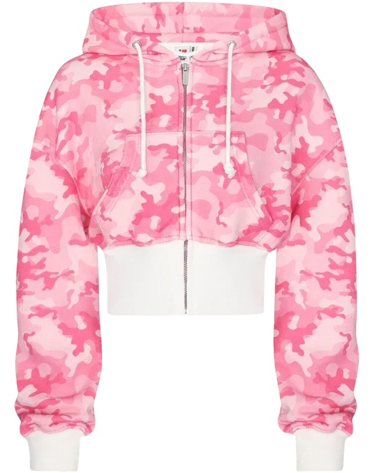 Camo Cropped Zip Set